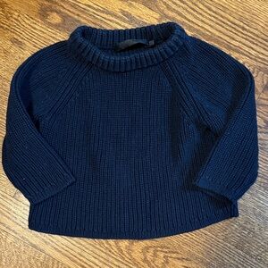 Jenni Kayne Navy Toddler Fisherman Sweater in Cotton sz 2-3y